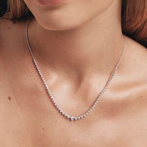 1.00 Carat TW Lab-Grown Diamond Tennis Necklace set in 10kt White Gold